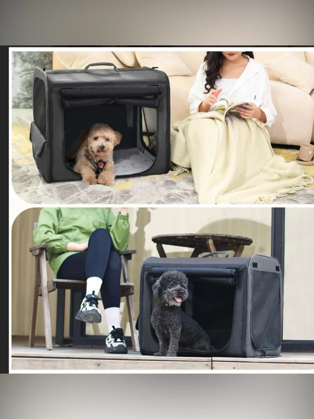 Dog Crate Carrier - Lightweight Portable Pet Crate